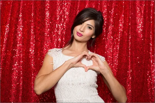 Red sequin backdrop