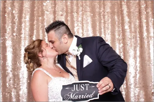 Large champagne sequin backdrop